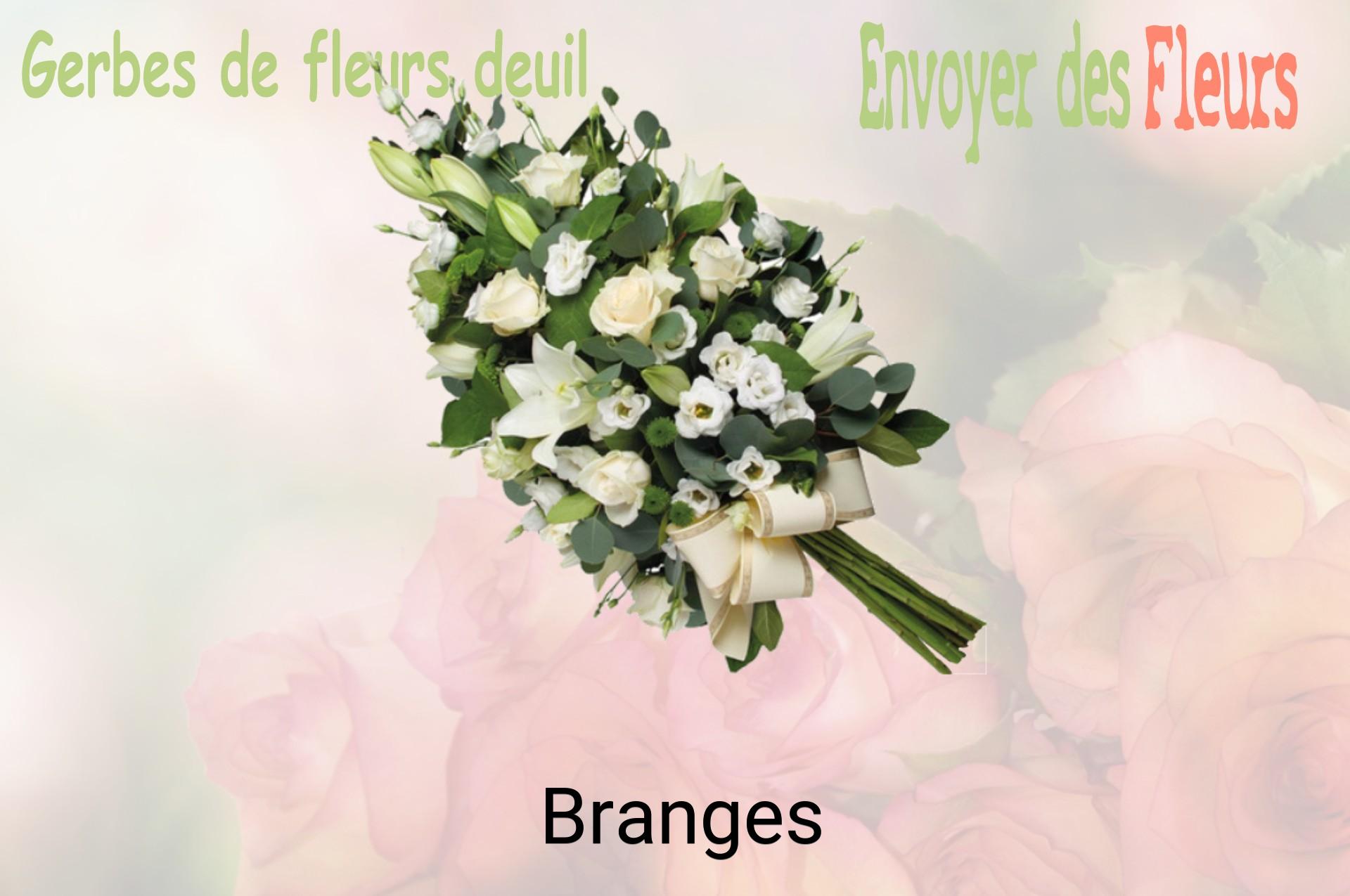 Gerbe de fleurs de deuil livrée à Branges